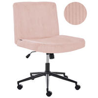 SCHREIBTISCHSTUHL Cord Pastellrosa Geddes - Pink, Textil (59/85/71cm) - Beliani