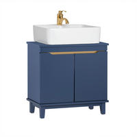 WASCHBECKENUNTERSCHRANK Blau - Blau, Holz/Holzwerkstoff (60/59/30cm) - SoBuy