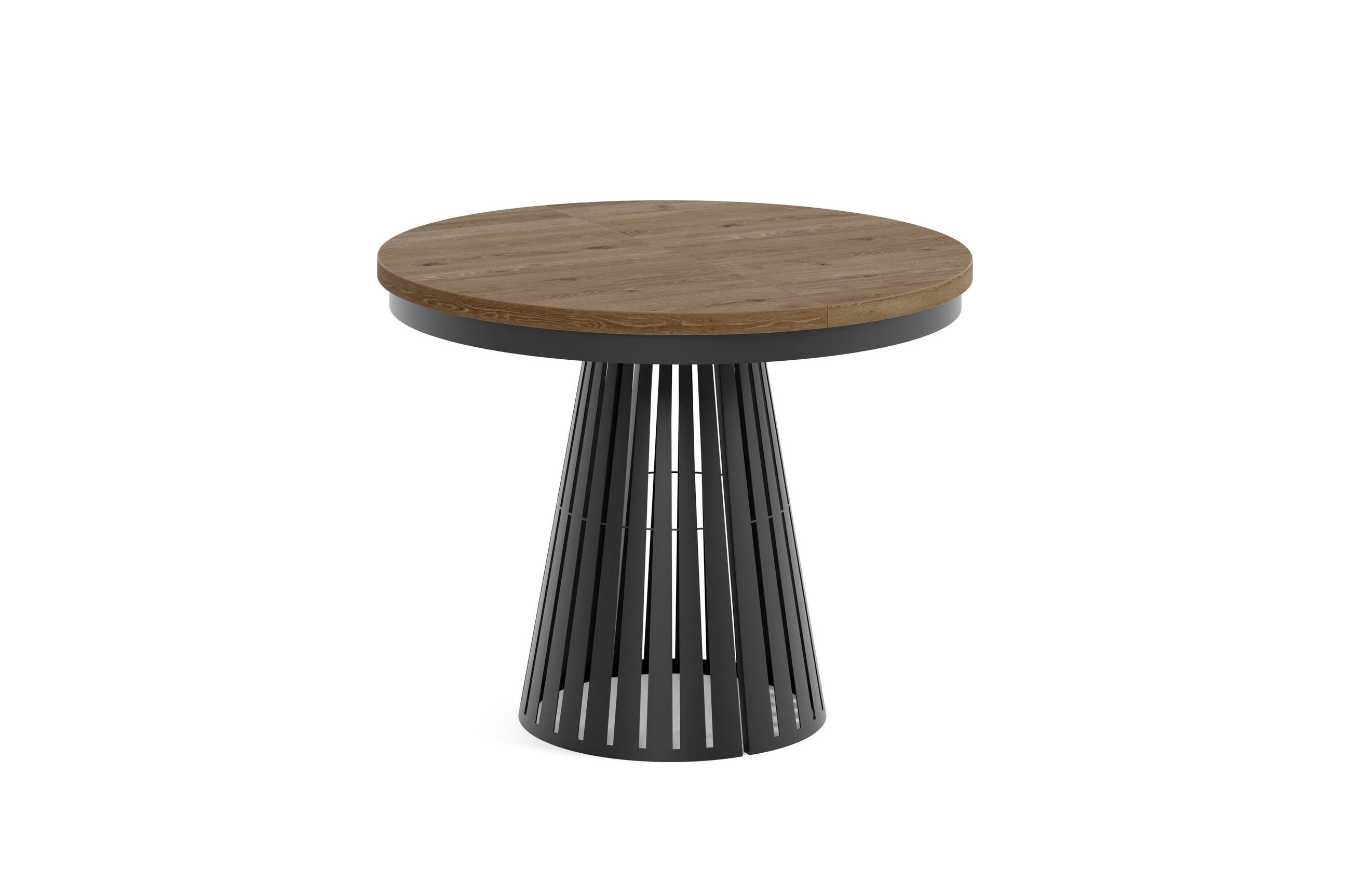 ESSTISCH Cone Bis - Alteiche/Schwarz, Holzwerkstoff/Metall (100/100/76cm) - Meblini