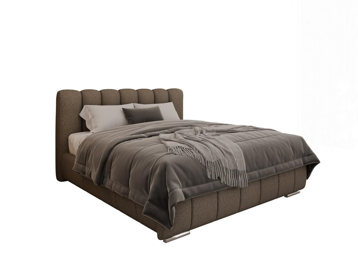 POLSTERBETT Zaira 160x200cm – Elegantes Polsterbett für modernen Wohnstil , ohne matratze, braun - Braun, Holz (160/200cm) - Panda Möbel