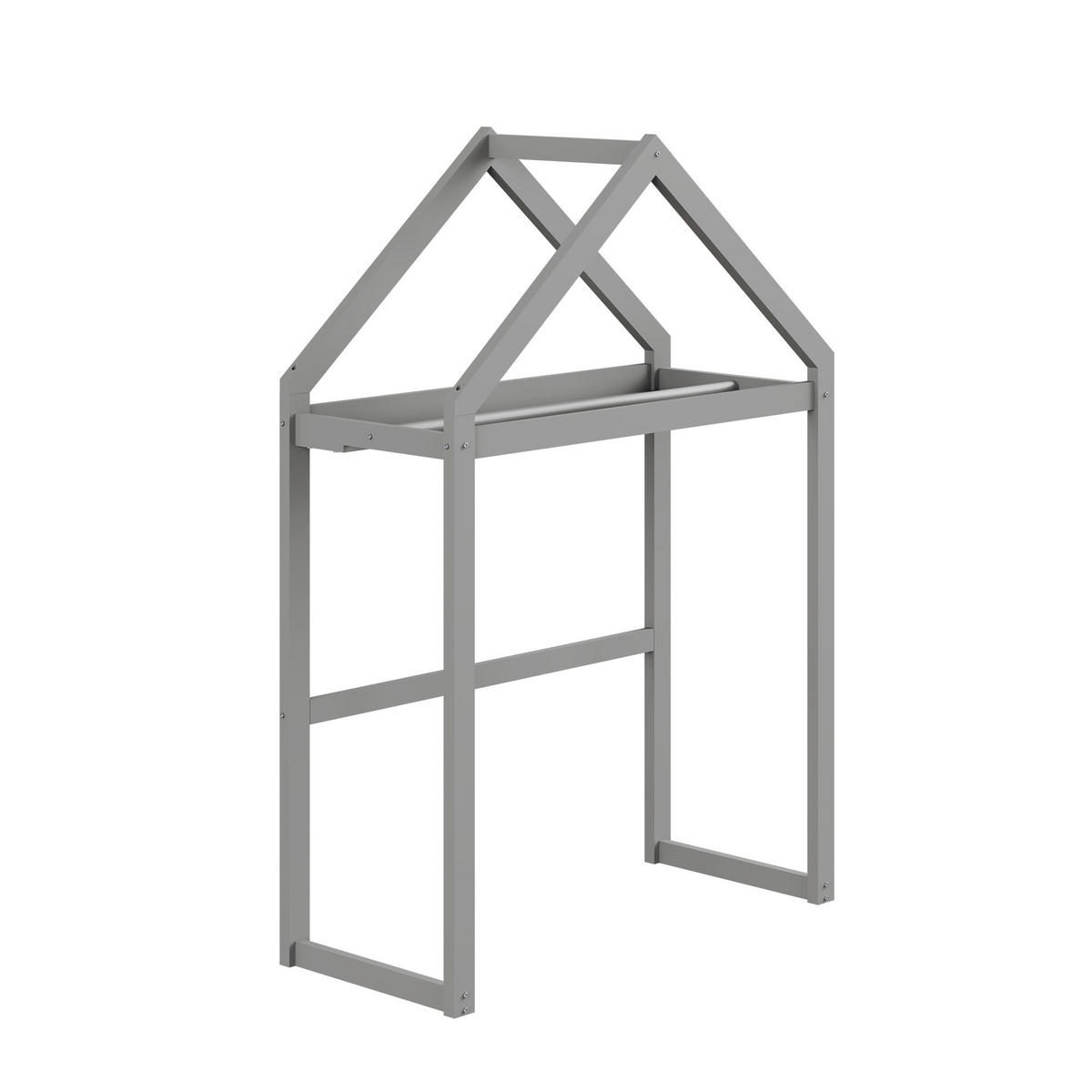 HAUSBETT 90/200 cm grau mit Stauraum und Vollschutzgitter - Grau, Holz (90/200cm) - OKWISH