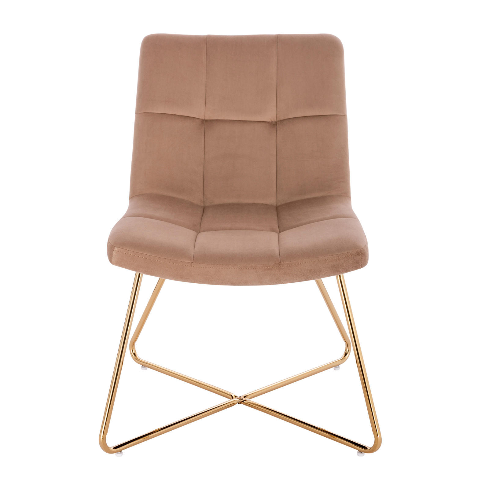 LOUNGESESSEL LYNN Samt Taupe - Beige/Goldfarben, Textil/Metall (58/82/64cm) - SVITA
