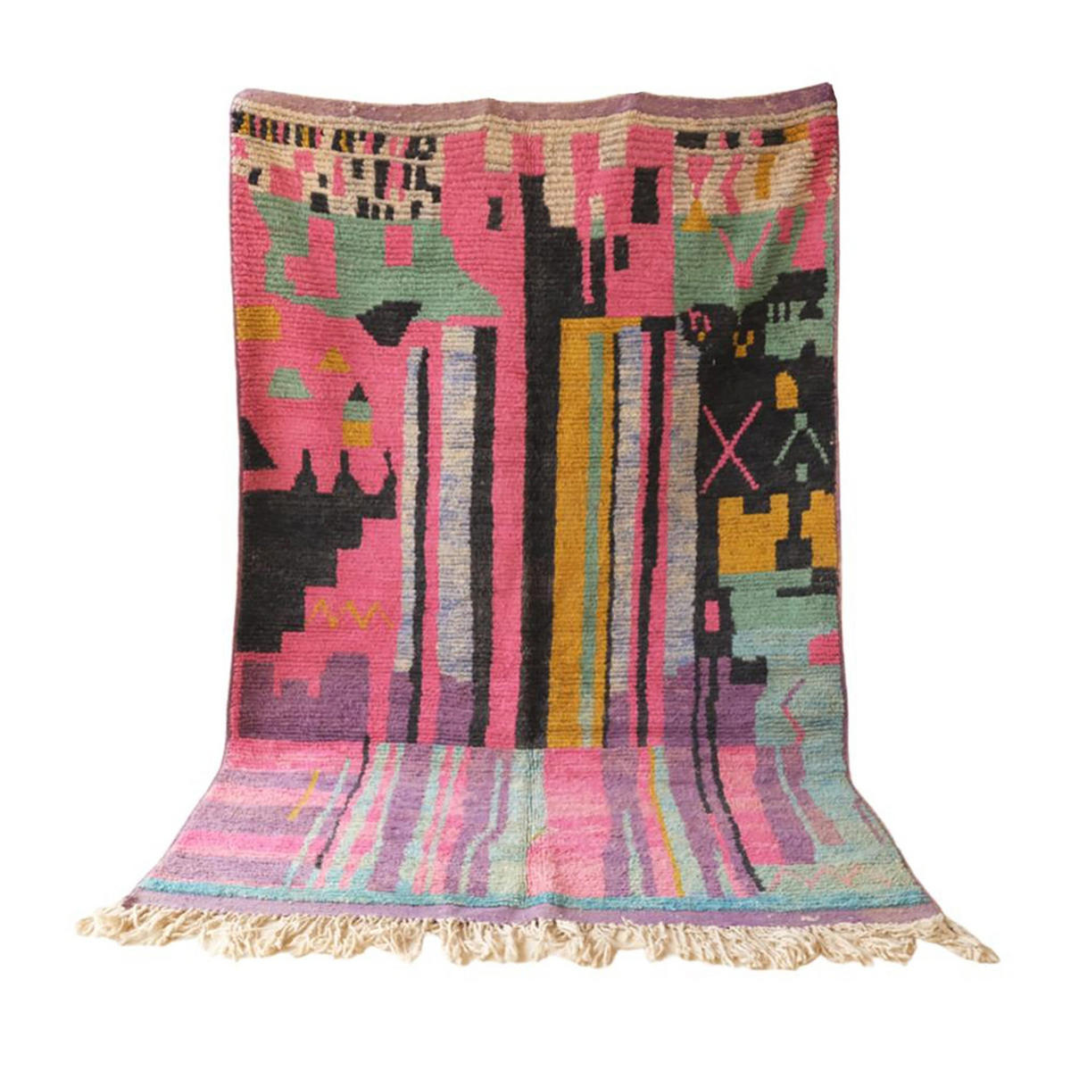 BERBERTEPPICH aus Marokko aus reiner Wolle 200x 300 cm - Multicolor, Naturmaterialien (200/300cm) - AFK Living