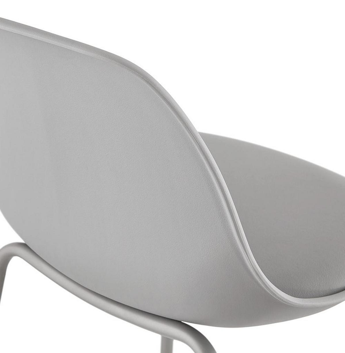 BARHOCKER Kunstleder Metallgestell Sitzhöhe 65cm Rückenlehne RENIXA MINI, Grau 42x41,5x86,5 cm - Grau, Kunststoff/Textil (42/87/42cm) - KADIMA DESIGN