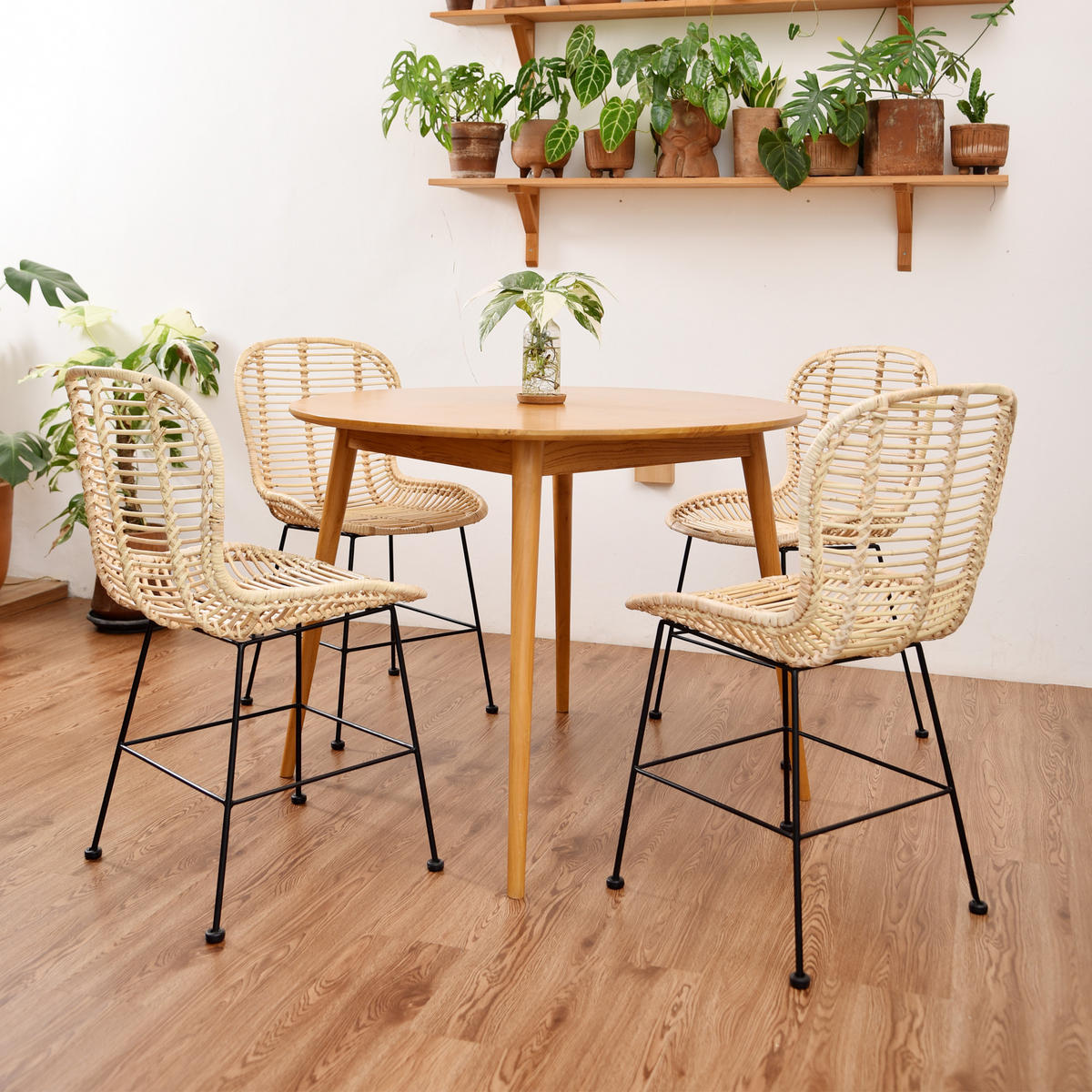 STUHL 2er-Set Rattan Braun - Braun, Holz (46/85/57cm) - Nordlys