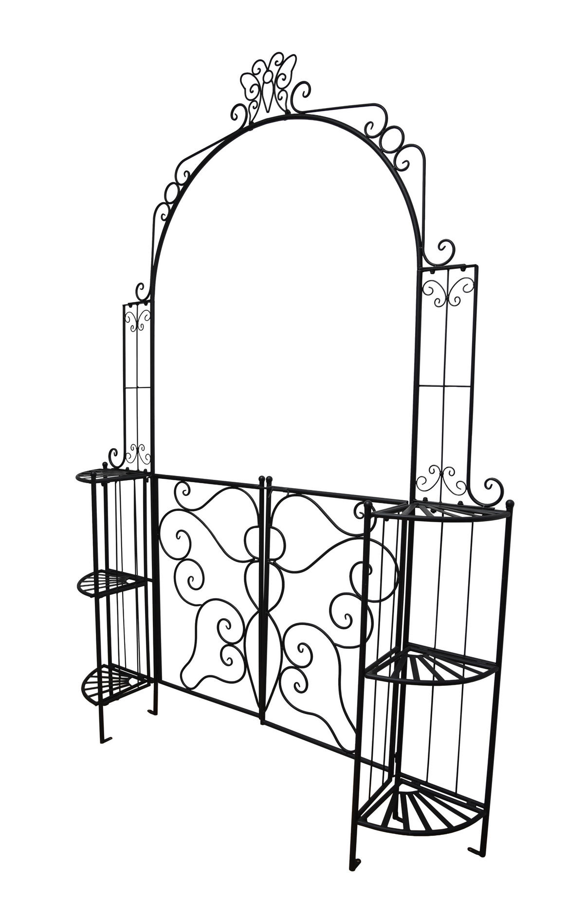 PFORTE Tokio Rosenbogen Stahl Schwarz 230x28x156cm - Schwarz, Metall (28/230/156cm) - DELUKE