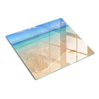 GLASPLATTE 60x52 cm Seesterne am Strand - Blau, Glas (60/0.4/52cm) - TULUP