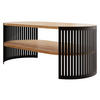 COUCHSITCH Fikoli Oval I - Eichefarben/Schwarz, Holzwerkstoff/Metall (100/50/40cm) - MIRJAN24