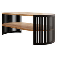 COUCHSITCH Fikoli Oval I - Eichefarben/Schwarz, Holzwerkstoff/Metall (100/50/40cm) - MIRJAN24