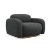 SESSEL Chenille Stoff Grau - Dunkelgrau/Braun, Holz/Textil (110/73/95cm) - Makamii