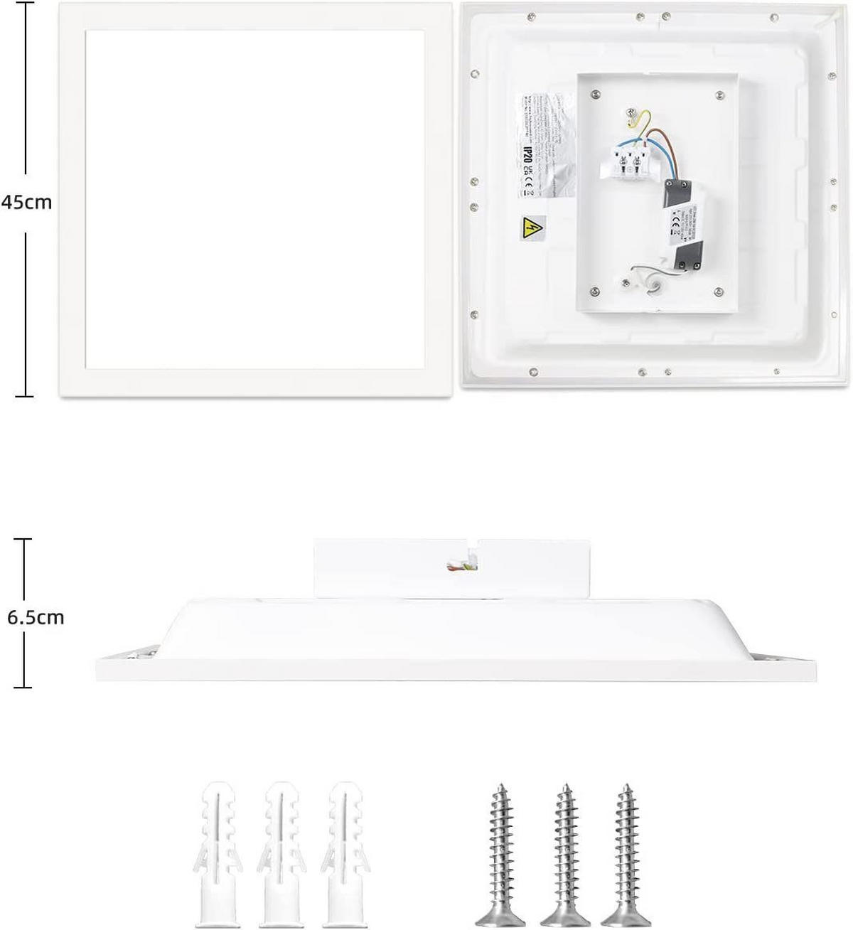LED-DECKENLEUCHTE Oceana 45/45/1 cm - Weiß, Metall (45/45/1cm) - Nettlife