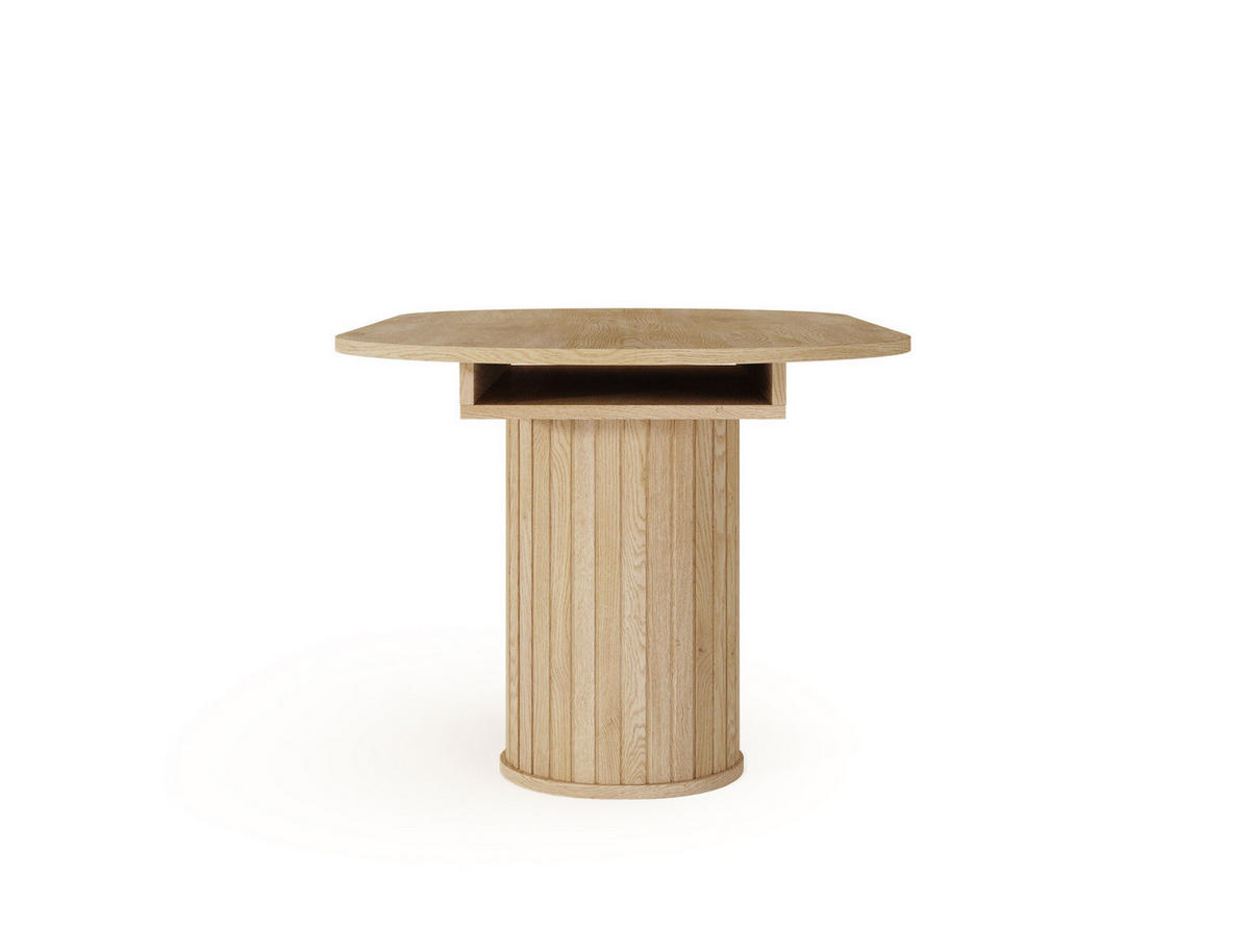 ESSTISCH Ausziehbar LOVI 180-220 cm Eiche Cremona - mit Riffel-Säule - Eichefarben, Holz/Holzwerkstoff (90/220/76cm) - Ravio