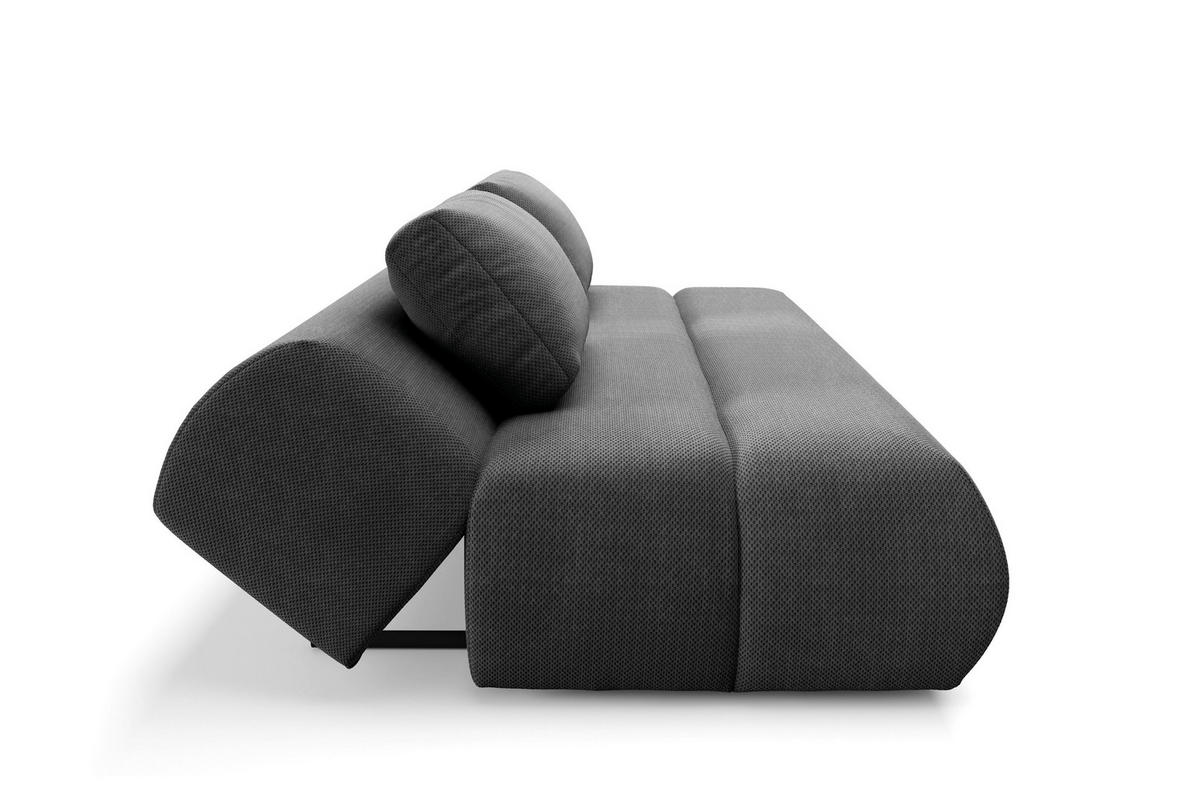 BETTSOFA ATOMO Grau Velours-Stoff mit Schlaffunktion - Grau, Holz (217/82/134cm) - MASSENO