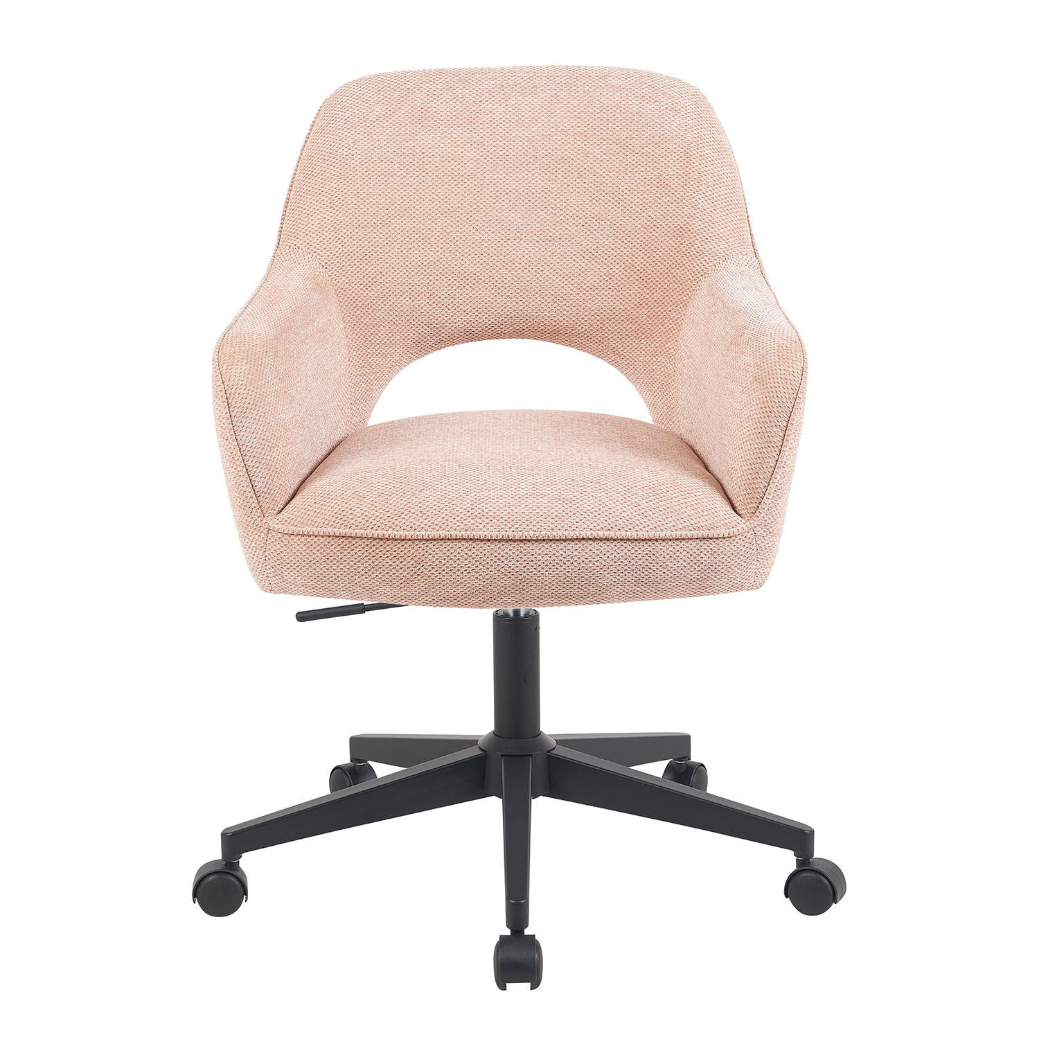 BÜROSTUHL Mika-Ilvy - Schwarz/Rosa, Textil/Metall (60/84/65cm) - DUBI Möbel