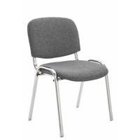 BESUCHERSTUHL Keen mit Stoffbezug, Gestell in Chromoptik / Bezug Grau - Chromfarben/Grau, Textil/Metall (53/83/53cm) - TPFLiving