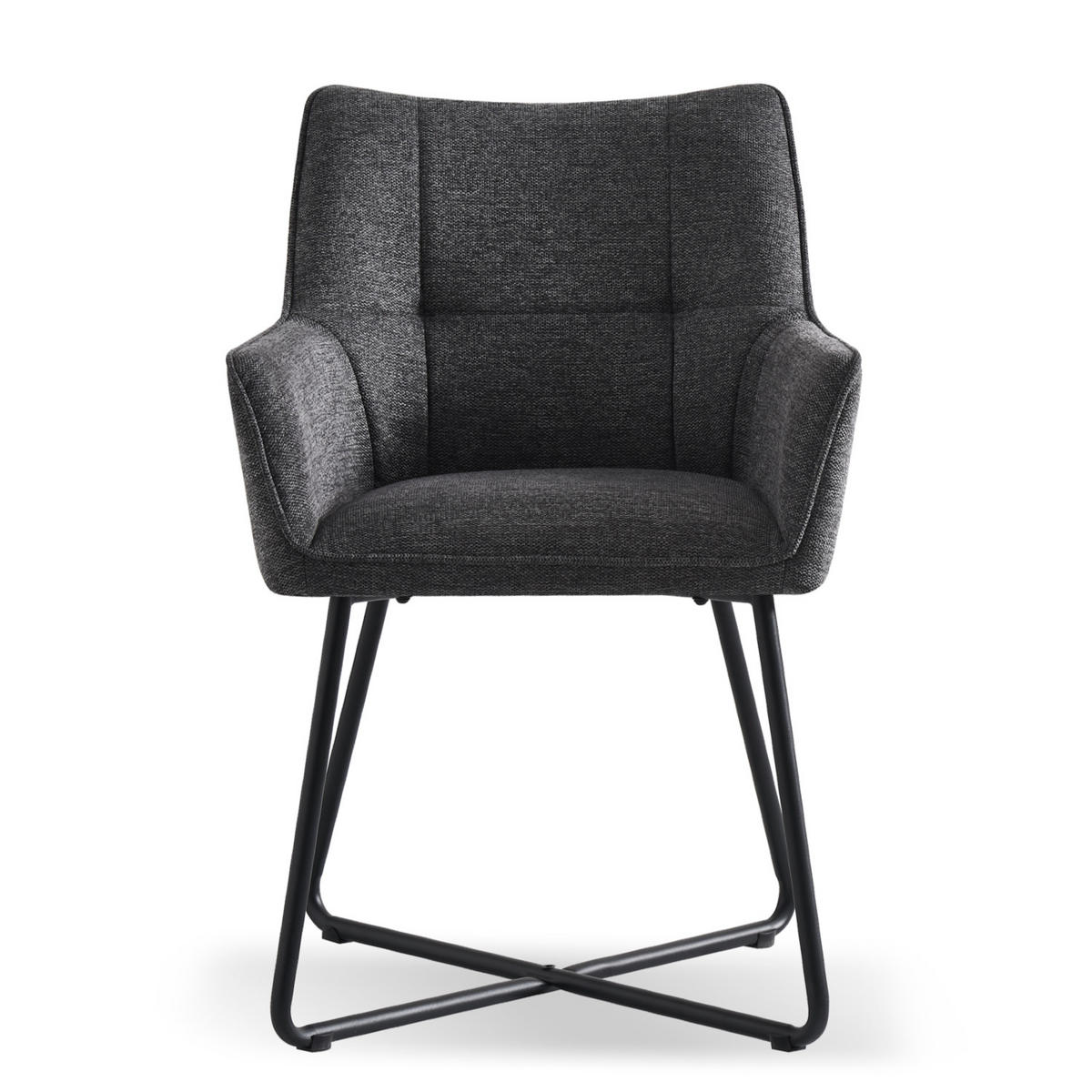 ARMLEHNSTUHL BREIGHT Anthrazit 2 Stück - Anthrazit, Textil/Metall (56/83/59cm) - B&D Home