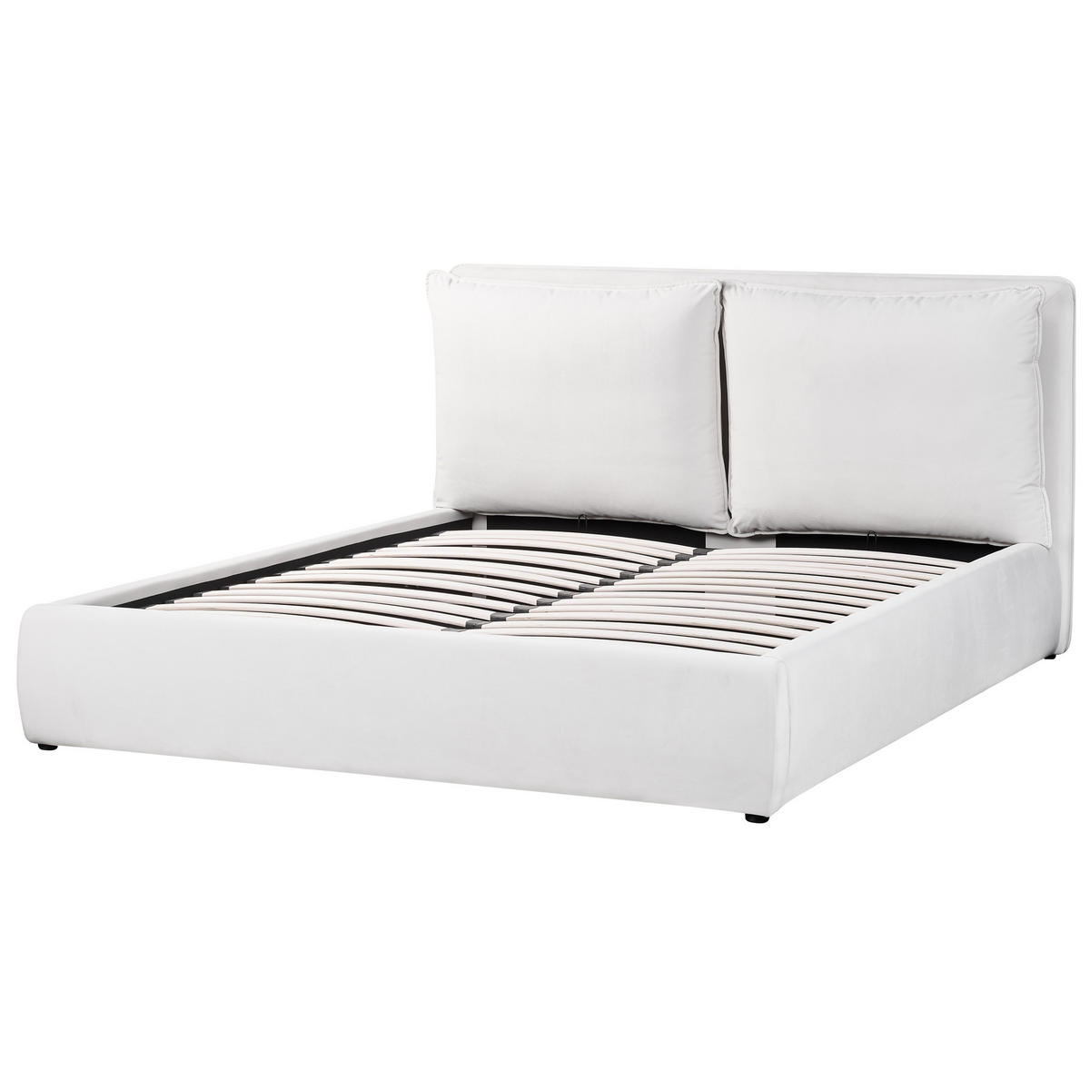 BETT 160/200 cm Cremeweiß Bajonna - Creme, Textil (160/200cm) - Beliani