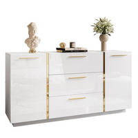 KOMMODE MIT SCHUBLADEN ONYX HOCHGLANZ 158 CM - Weiß, Holzwerkstoff (158/81/41.3cm) - Lookway