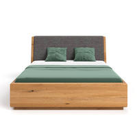 MASSIVHOLZBETT Aura Tilt aus Eiche mit Bettkasten 180x220 cm, Storm 97 (Grau) - Eichefarben/Braun, Holz (180/220cm) - Danzz