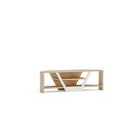 TV-ELEMENT Sares Weiß Schwarz - Eichefarben/Weiß, Holzwerkstoff (135/36.8/120cm) - Decorotika