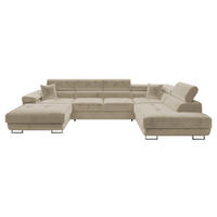 WOHNLANDSCHAFT Torezio Bis, Seite: Rechts - Creme, Holz/Textil (346/90/203cm) - MIRJAN24