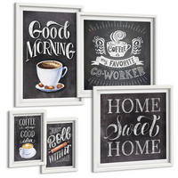 BILDER SET 5er Set - 50x50 cm & 20x30 cm & 40x60 cm Weißer Rahmen - Kaffeeroller, heimelige Wärme - Weiß, Kunststoff (40/60cm) - TULUP