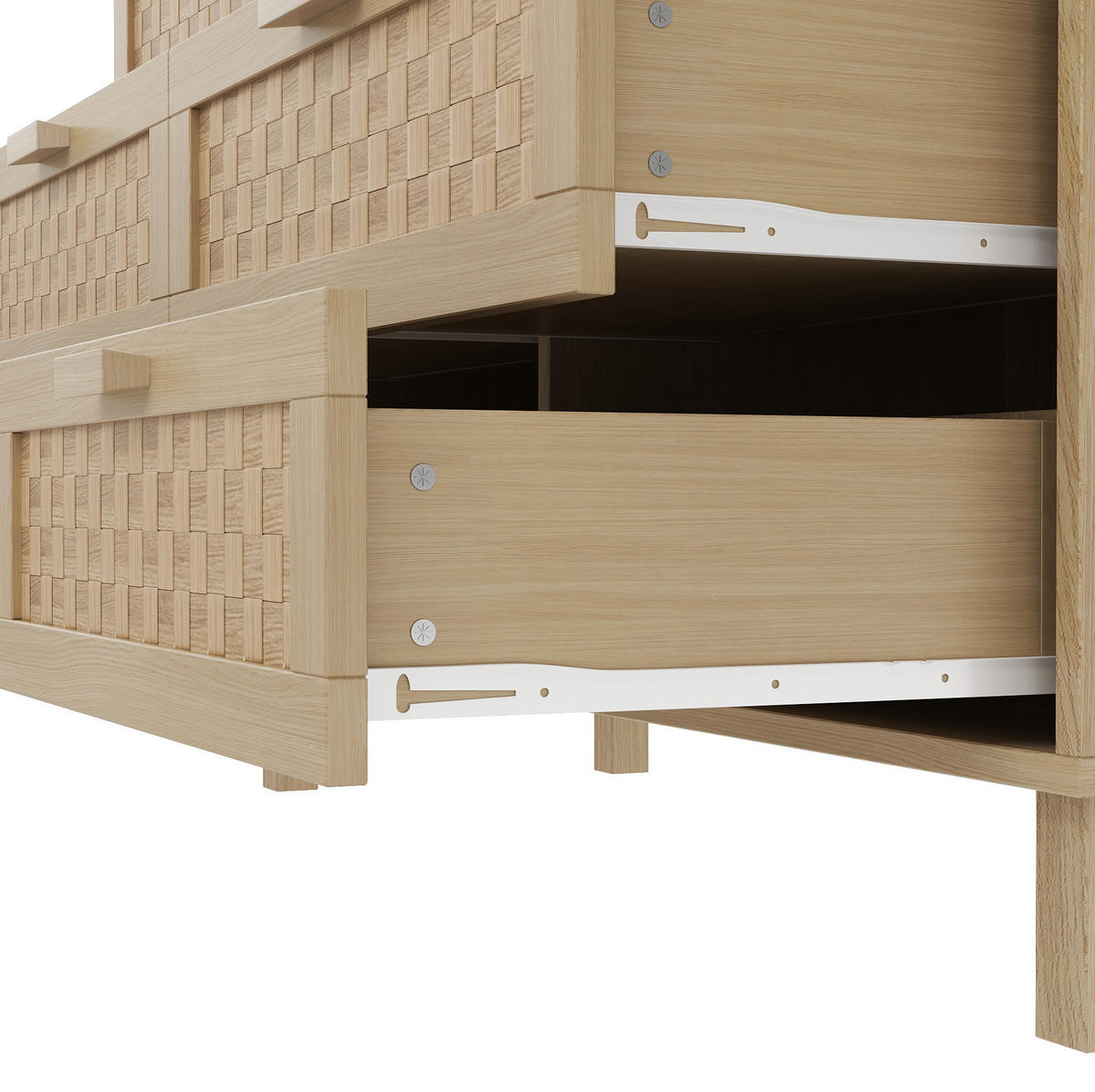 KOMMODE aus Spanplatte 120x75x40cm in Natur mit 6 Schubladen - Naturfarben, Holzwerkstoff (120/75/40cm) - Modfu