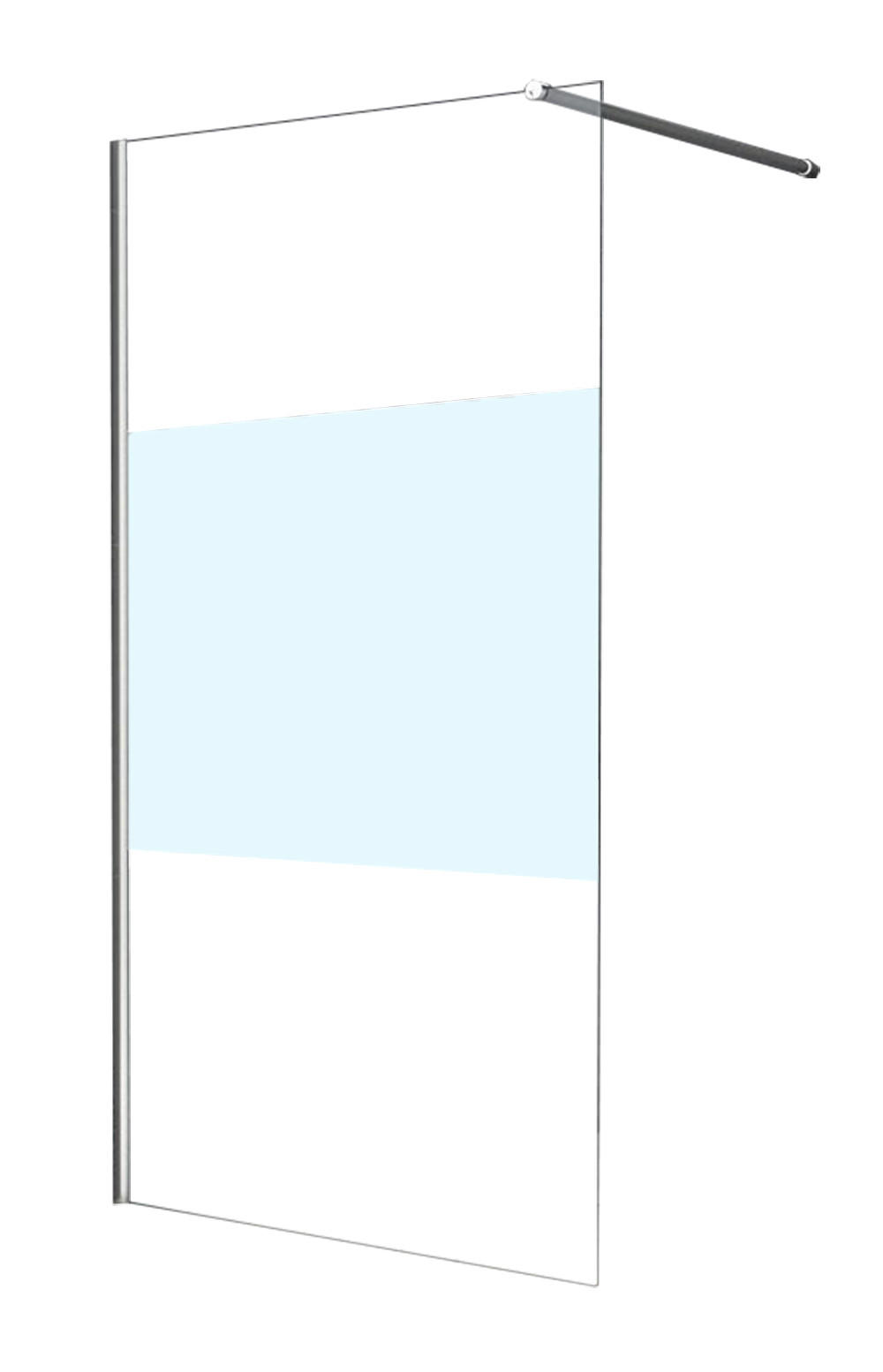 DUSCHWAND STRETTO-COVER Klar 100 x 200 cm teilsatiniert 8 mm ESG - Klar, Glas (100/200cm) - Glasdeals