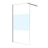 DUSCHWAND STRETTO-COVER Klar 120 x 200 cm teilsatiniert 8 mm ESG - Klar, Glas (120/200cm) - Glasdeals