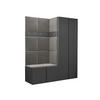 GARDEROBEN-SET Orion III - Graphitfarben/Grau, Holzwerkstoff/Kunststoff (158/186/46cm) - MIRJAN24