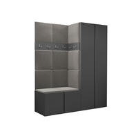 GARDEROBEN-SET Orion III - Graphitfarben/Grau, Holzwerkstoff/Kunststoff (158/186/46cm) - MIRJAN24