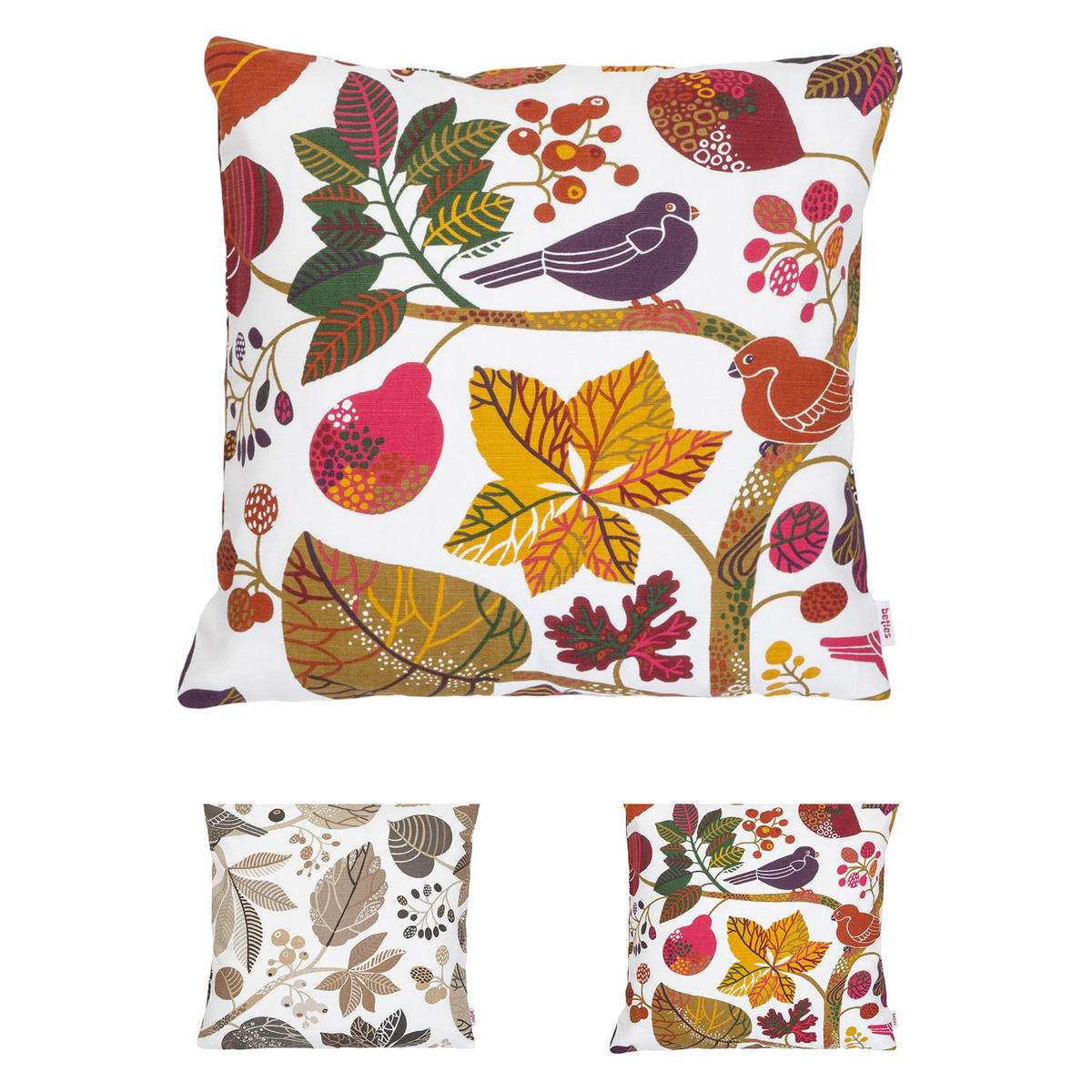 KISSENHÜLLE Zauberwald elfenbein-bunt Baumwolle 40/40 cm - Ecru/Multicolor, Textil (40/40cm) - beties Heimtextil