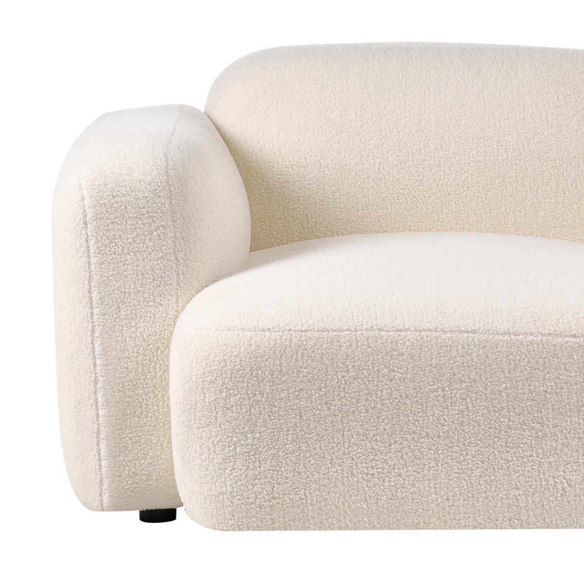 3-SITZER-SOFA Bouclé Cremeweiß Afoss - Creme, Textil (195/71/94cm) - Beliani