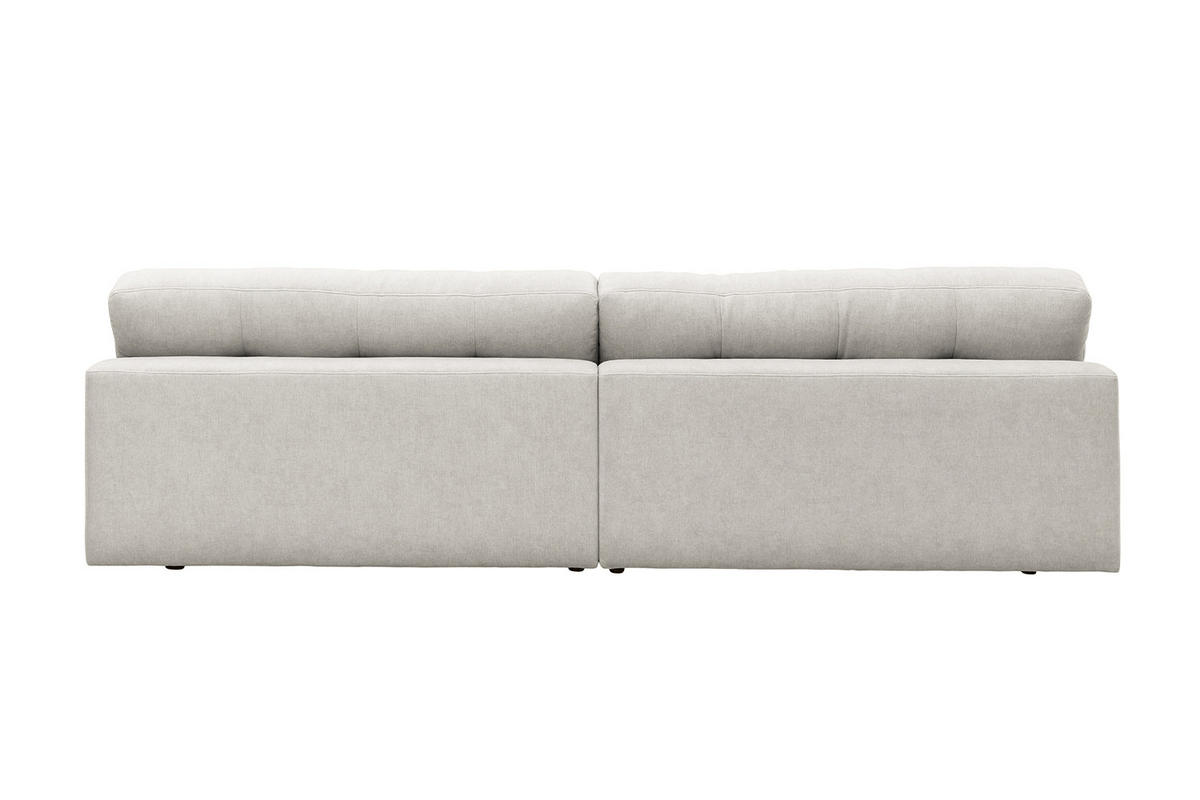 SOFA MOZZA Hellgrau Webstoff - Hellgrau/Schwarz, Kunststoff/Textil (298/83/123cm) - KAWOLA