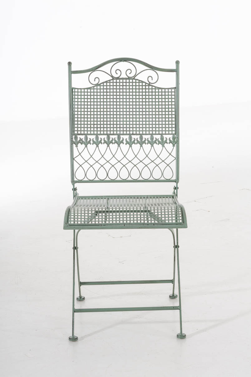 GARTENKLAPPSTUHL Metall Antik-Grün - Grün, Metall (41/91/50cm) - CLP