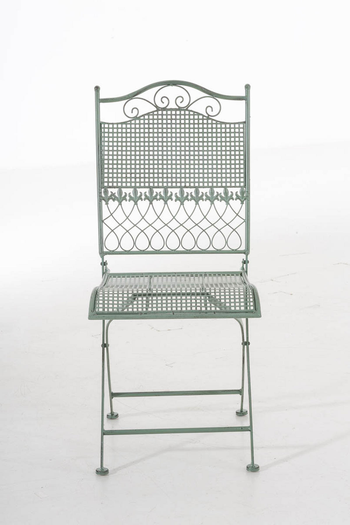 GARTENKLAPPSTUHL Metall Antik-Grün - Grün, Metall (41/91/50cm) - CLP