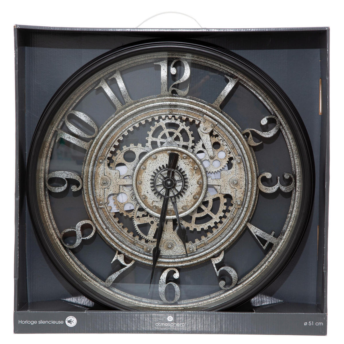 WANDUHR im Loft-Stil Meca 51/7,5/51 cm - Grau, Kunststoff (7.5/51/51cm) - Atmosphera Createur d´interieur