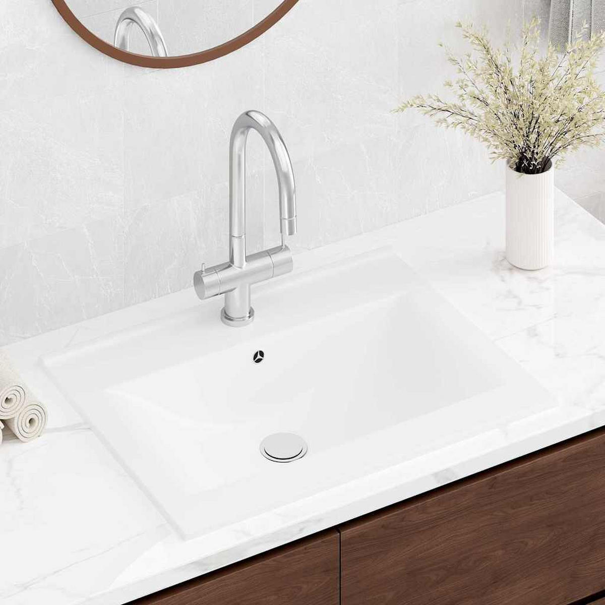 WASCHBECKEN Kozak 60/46/16 cm - Weiß, Keramik (60/16/46cm) - Nettlife