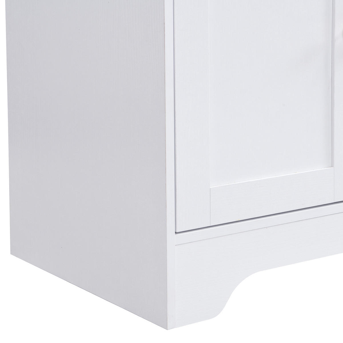 GESCHIRRSCHRANK aus MDF 94,5x30x175,5 cm in Weiß mit Vitrinentüren - Weiß, Holzwerkstoff (94.5/175.5/30cm) - Modfu