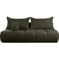 SCHLAFSOFA Milla mit Bettkasten, Dunkelgrün 205/97/85 cm - Dunkelgrün, Textil/Metall (205/97/85cm) - WFL GROUP