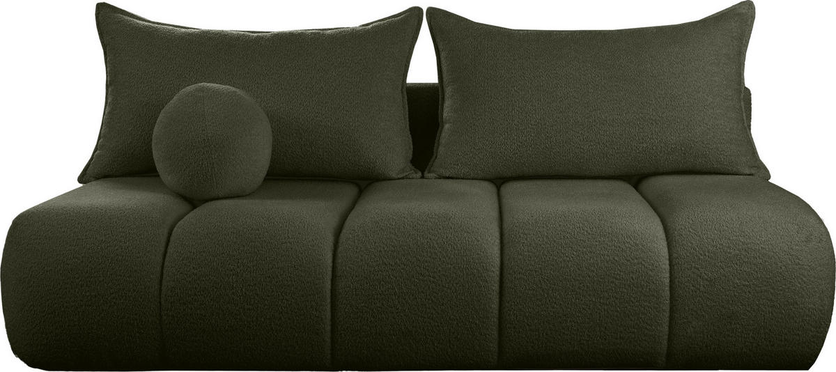 SCHLAFSOFA Milla mit Bettkasten, Dunkelgrün 205/97/85 cm - Dunkelgrün, Textil/Metall (205/97/85cm) - WFL GROUP