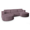 WOHNLANDSCHAFT VEZZO P Lila Kordstoff mit Schlaffunktion - Lila, Holz (347/85/174cm) - MASSENO