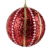 WEIHNACHTSKUGEL Santa Lila 10cm Styropor - Rot, Kunststoff (10/10/10cm) - Mondex