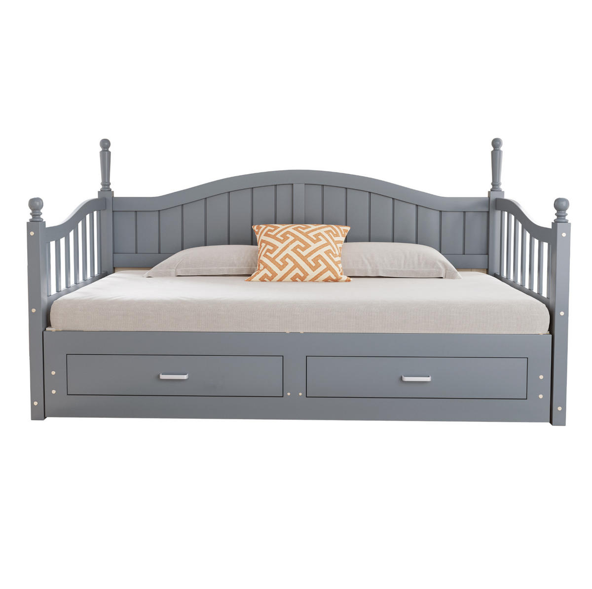 SCHLAFSOFA 90/190 cm ausziehbar mit 2 Schubladen und Lattenrost, Grau - Grau, Holzwerkstoff (97/95/197cm) - Redom