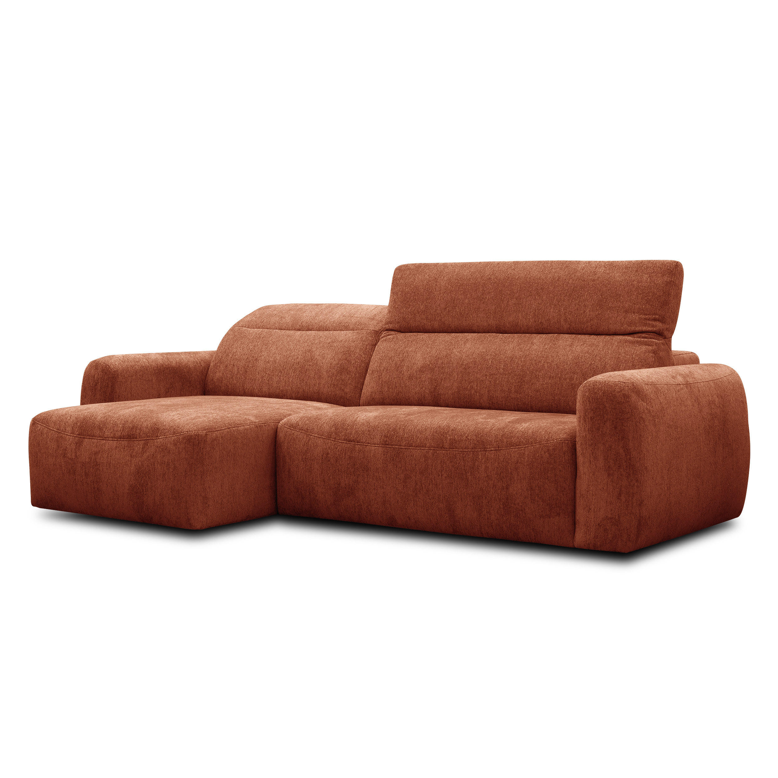 ECKSOFA NERO 4-Sitzer, orange - Schwarz/Orange, Holz/Textil (272/81/159cm) - Courtois Laville