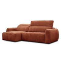 ECKSOFA NERO 4-Sitzer, orange - Schwarz/Orange, Holz/Textil (272/81/159cm) - Courtois Laville