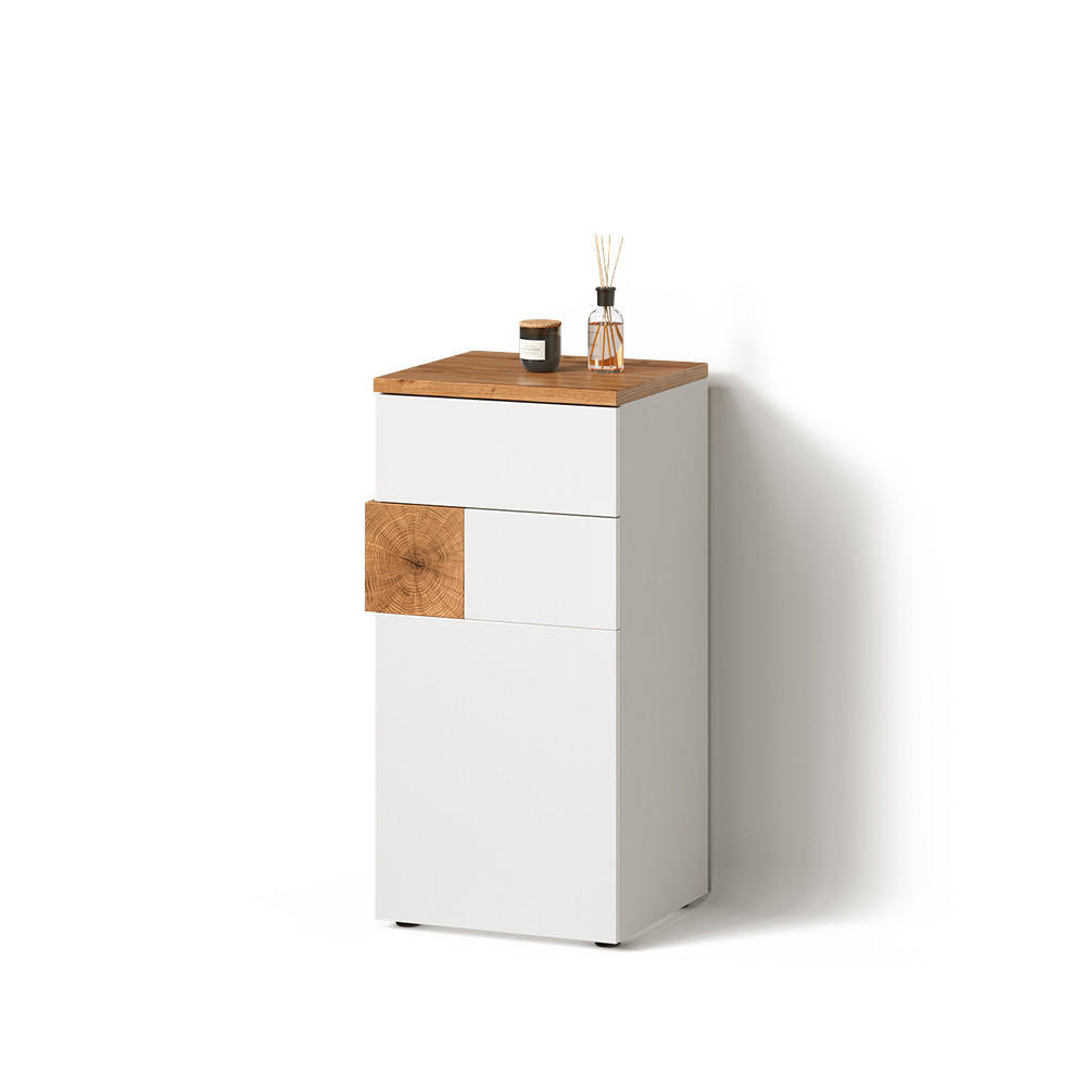 MIDISCHRANK Tanaro Weiß 40 x 84 cm - Weiß, Holzwerkstoff (40/84/37cm) - Livinity®