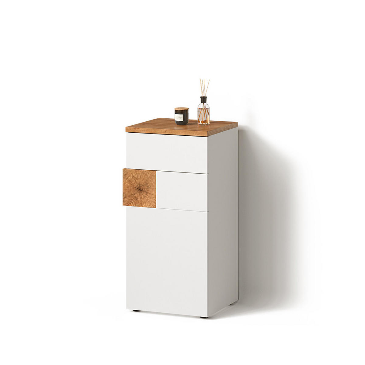 MIDISCHRANK Tanaro Weiß 40 x 84 cm - Weiß, Holzwerkstoff (40/84/37cm) - Livinity®