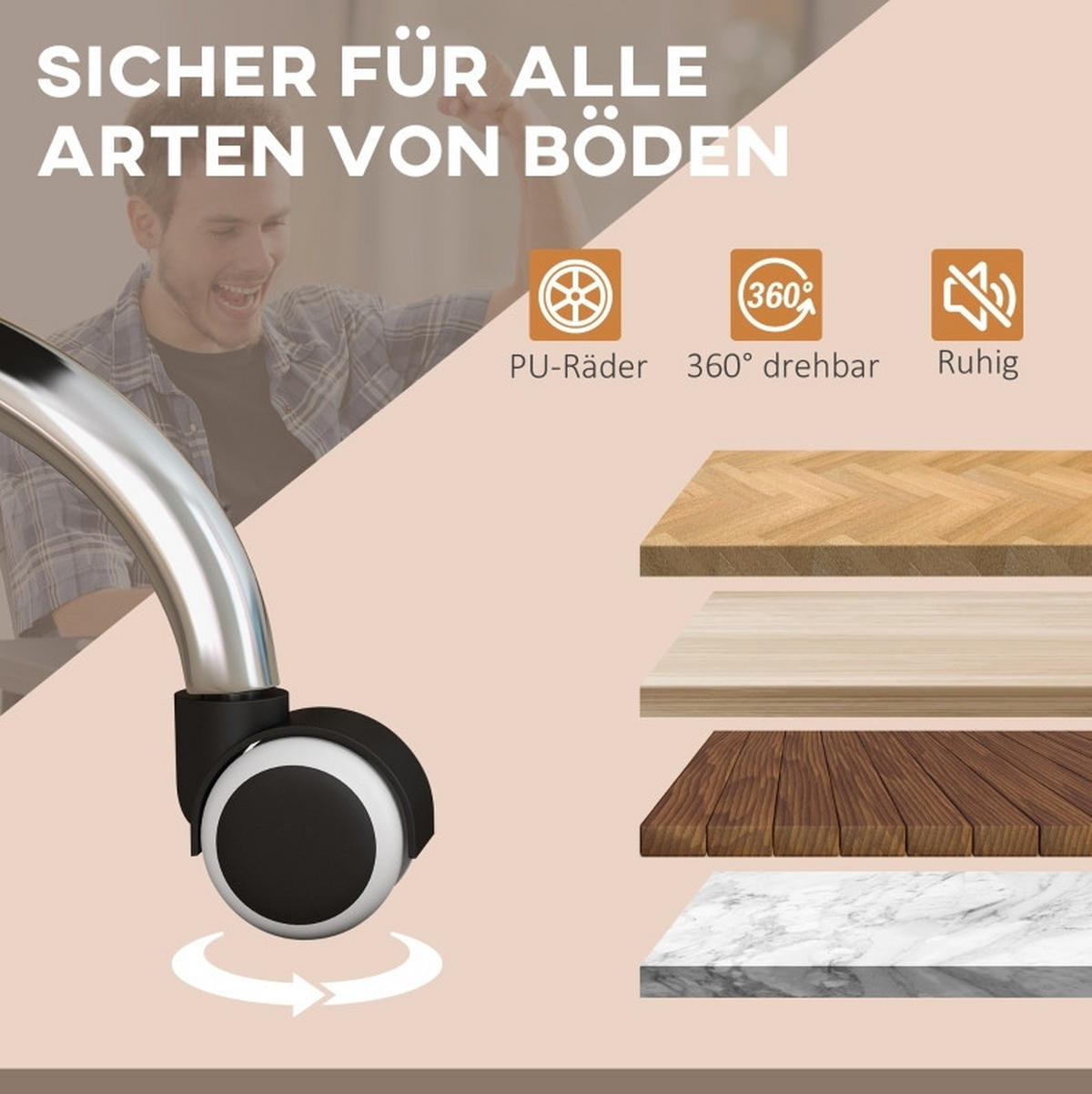 DREHSTUHL 64/70/110-118 cm, Massage & Wärme, Kunstleder, 120 kg Tragkraft, braun - Braun, Kunststoff (70/118/64cm) - Redom