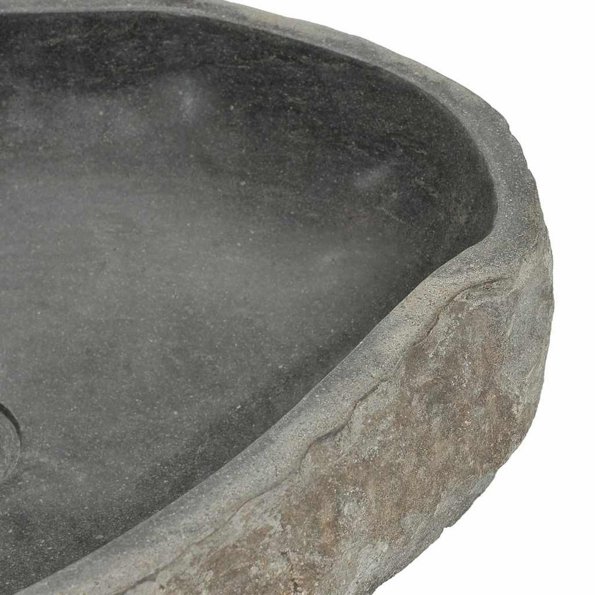 WASCHBECKEN Flussstein Oval (45-53)/(34-41) Cm - Anthrazit, Stein (41/15/53cm) - vidaXL